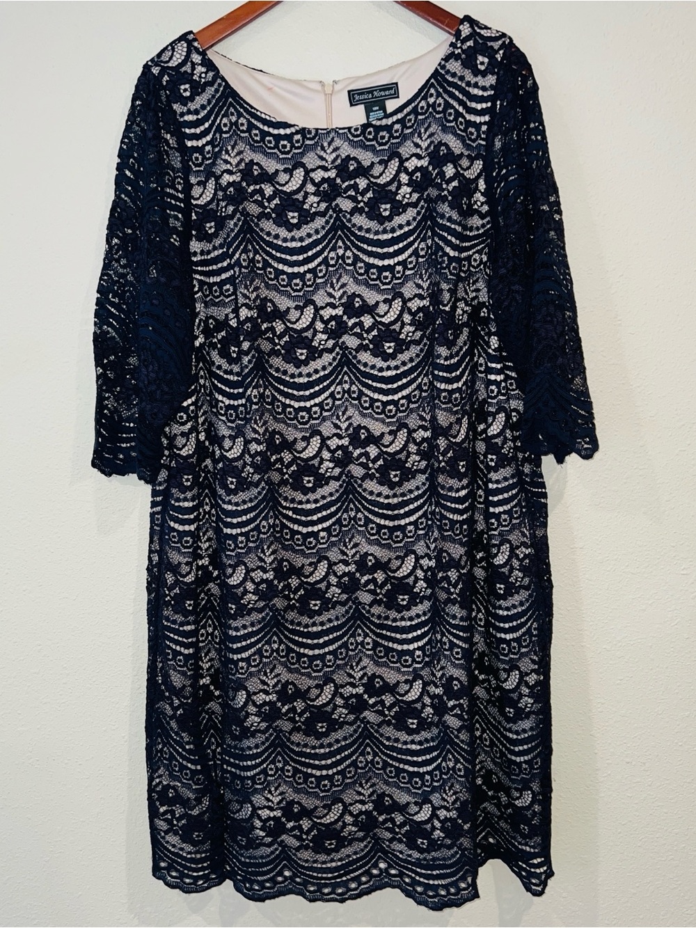 Women’s Jessica Howard black lace overlay cocktail dress plus size 18W